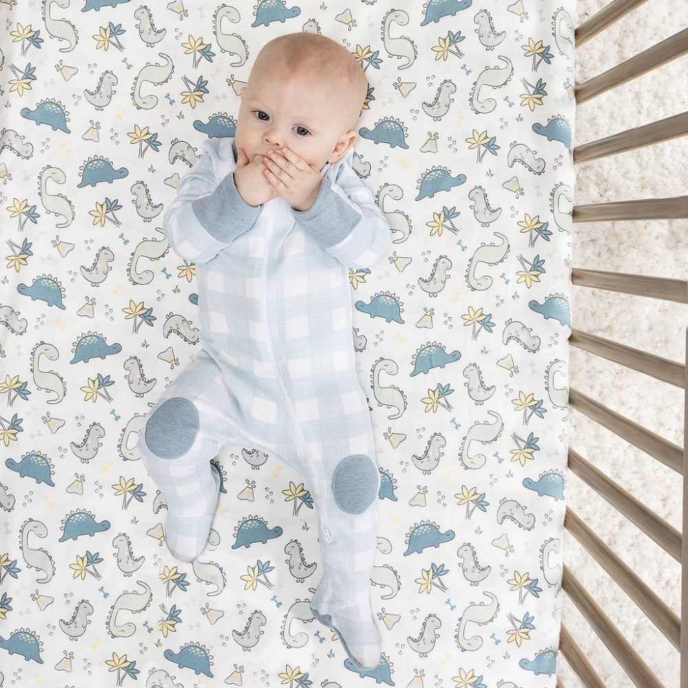 Trend Lab Little Dinos Deluxe Flannel Fitted Crib Sheet