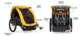  Bike Bicycle Trailer Double Stroller Yellow