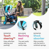 STR 3 Plus Kids 6 in 1 Compact Folding Stroller Trike Blue