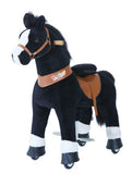PonyCycle UX Series Kids Manual Ride on Horse Small 3-5 Year - Black with White Hoof