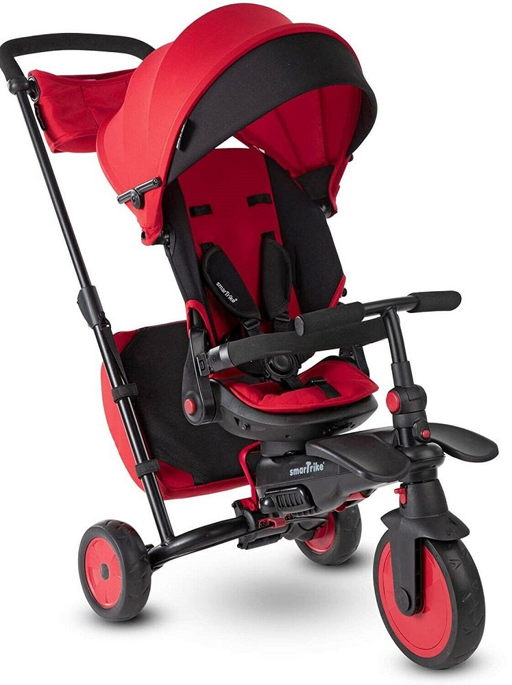 STR7 J 7 in 1 Kids Compact Folding Stroller Trike Red