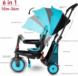 STR 3 Plus Kids 6 in 1 Compact Folding Stroller Trike Blue