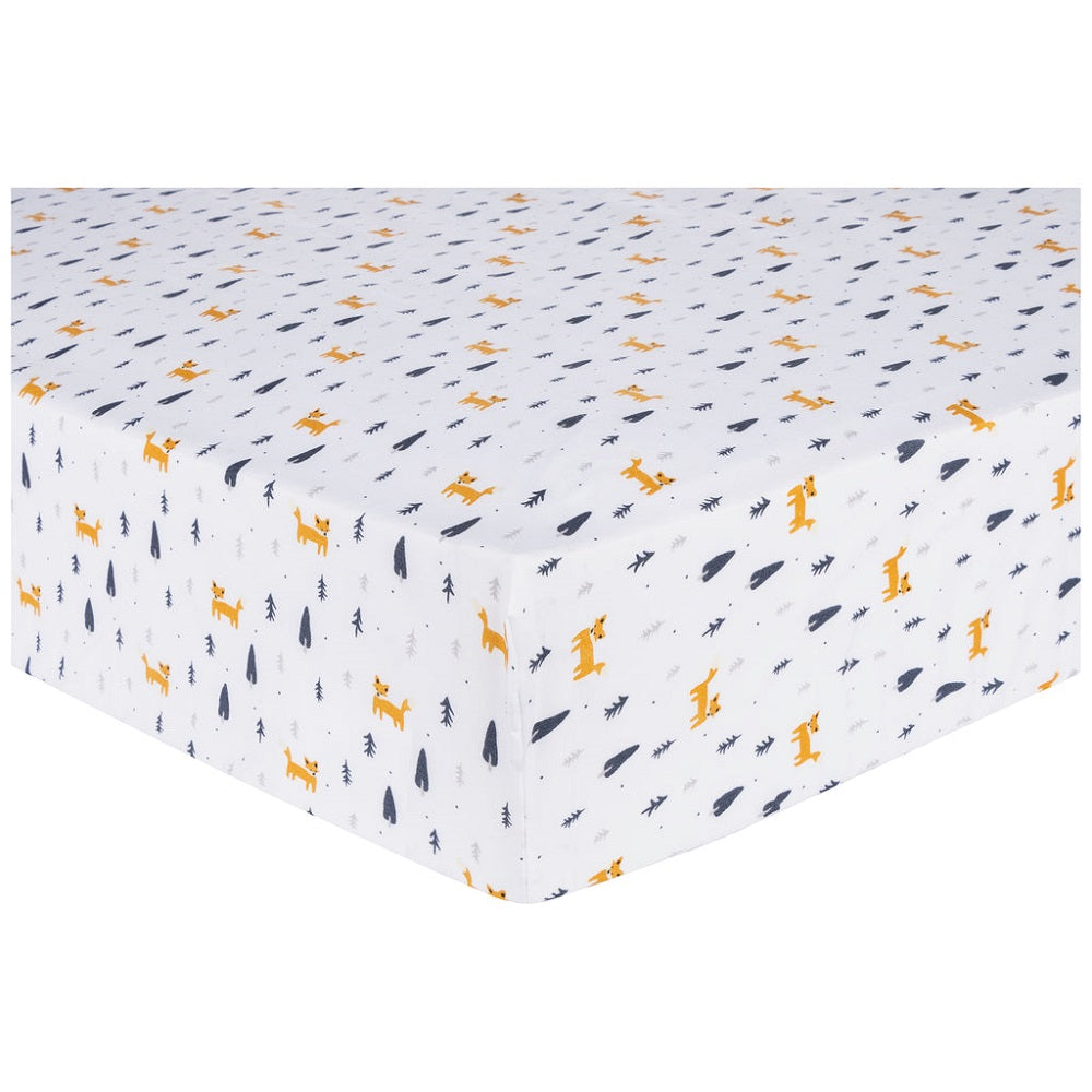 Trend Lab Sammy and Lou Pine Fox 2-Pack Microfiber Fitted Crib Sheet Set