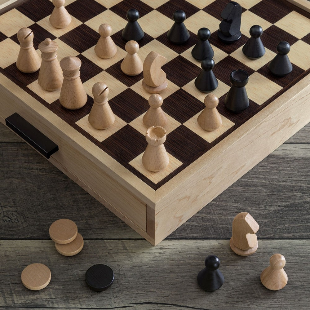 Chess & Checkers Maple Luxe Edition Board Game