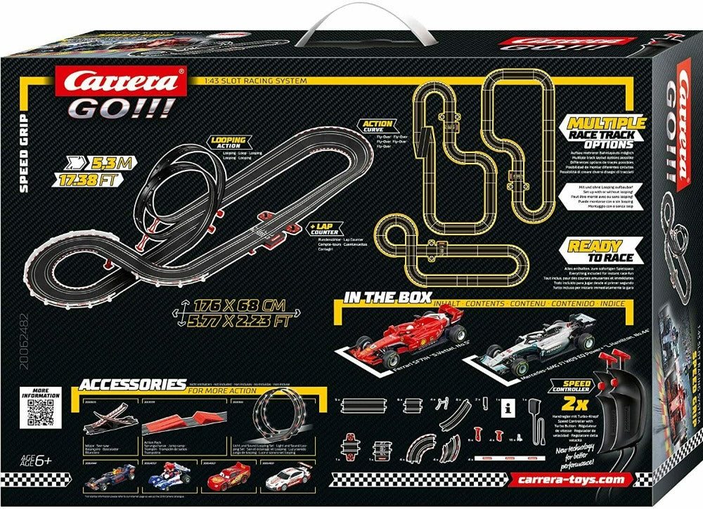 Carrera GO Red Victory 1:43 Scale Slot Car Race Set with Turbo Booster