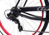 Classic Men 7spd Bicycle Bike- Black Red