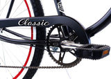 Classic Men 7spd Bicycle Bike- Black Red