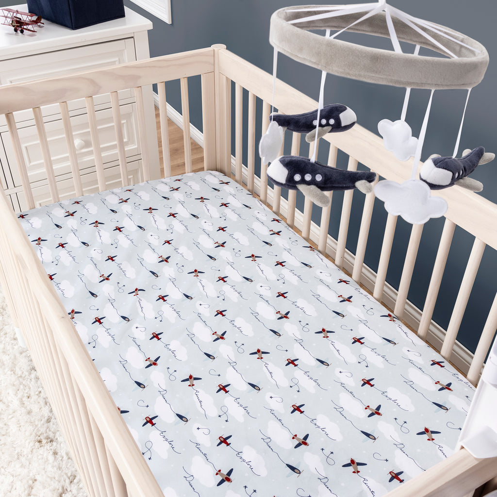 Trend Lab Sammy and Lou Airplane Musical Crib Baby Mobile