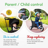 STR5 Kids 7 in 1 Compact Folding Stroller Trike Black White