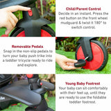 STR7 J 7 in 1 Kids Compact Folding Stroller Trike Red