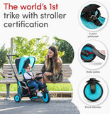 STR 3 Plus Kids 6 in 1 Compact Folding Stroller Trike Blue
