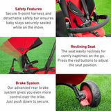 STR7 J 7 in 1 Kids Compact Folding Stroller Trike Red