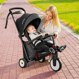 STR5 Kids 7 in 1 Compact Folding Stroller Trike Black White