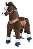 PonyCycle UX Series Kids Manual Ride on Horse Small 3-5 Year - Dark Brown with White