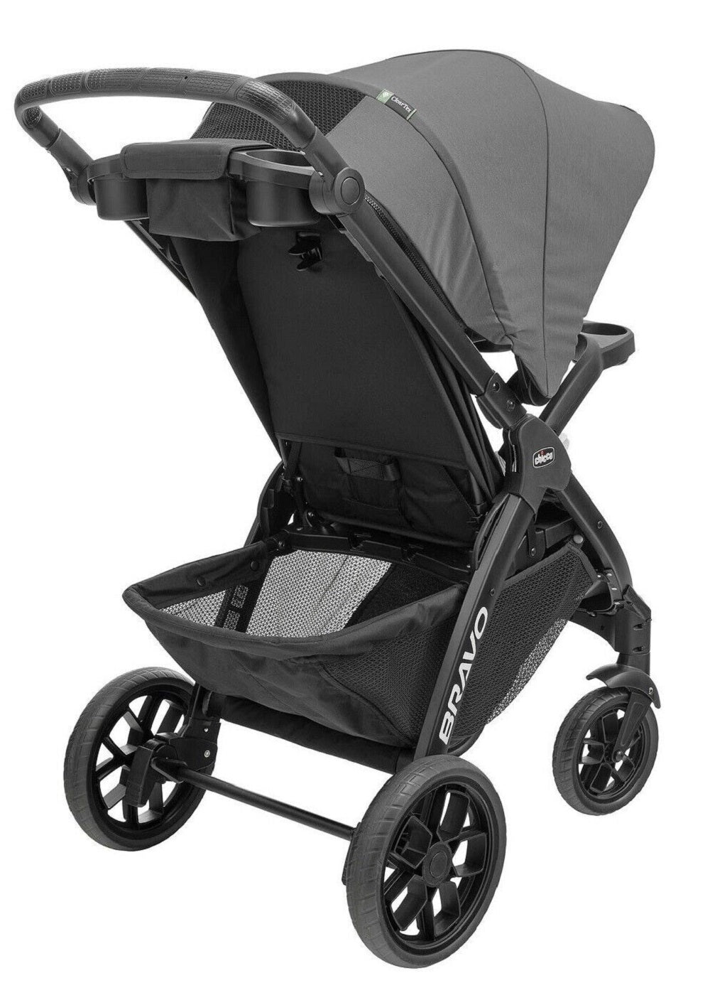 Chicco Bravo LE ClearTex Quick Fold Single Stroller Pewter mtrendi