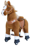 PonyCycle UX Series Kids Manual Ride on Horse Medium 4-9 Year - Brown with White Hoof