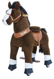 PonyCycle UX Series Kids Manual Ride on Horse Medium 4-9 Year - Dark Brown with White