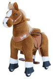 PonyCycle UX Series Kids Manual Ride on Horse Small 3-5 Year - Brown with White Hoof